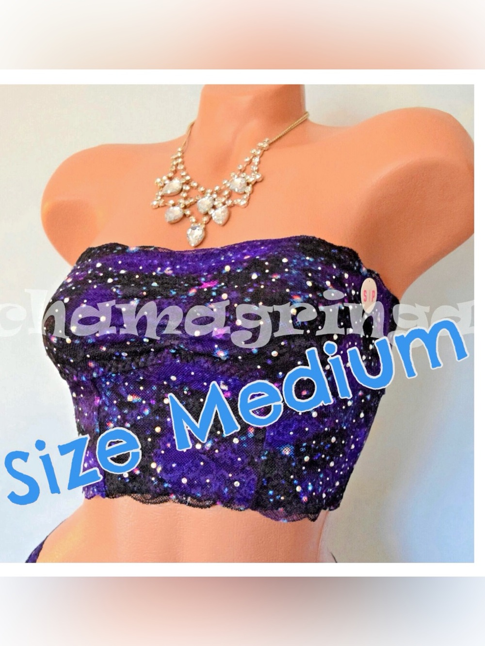 Victoria's Secret PINK Bling Jewels Cosmic Galaxy Constellation Bralette Bustier